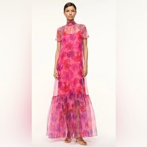 Staud Calluna High-Neck Organza Gown